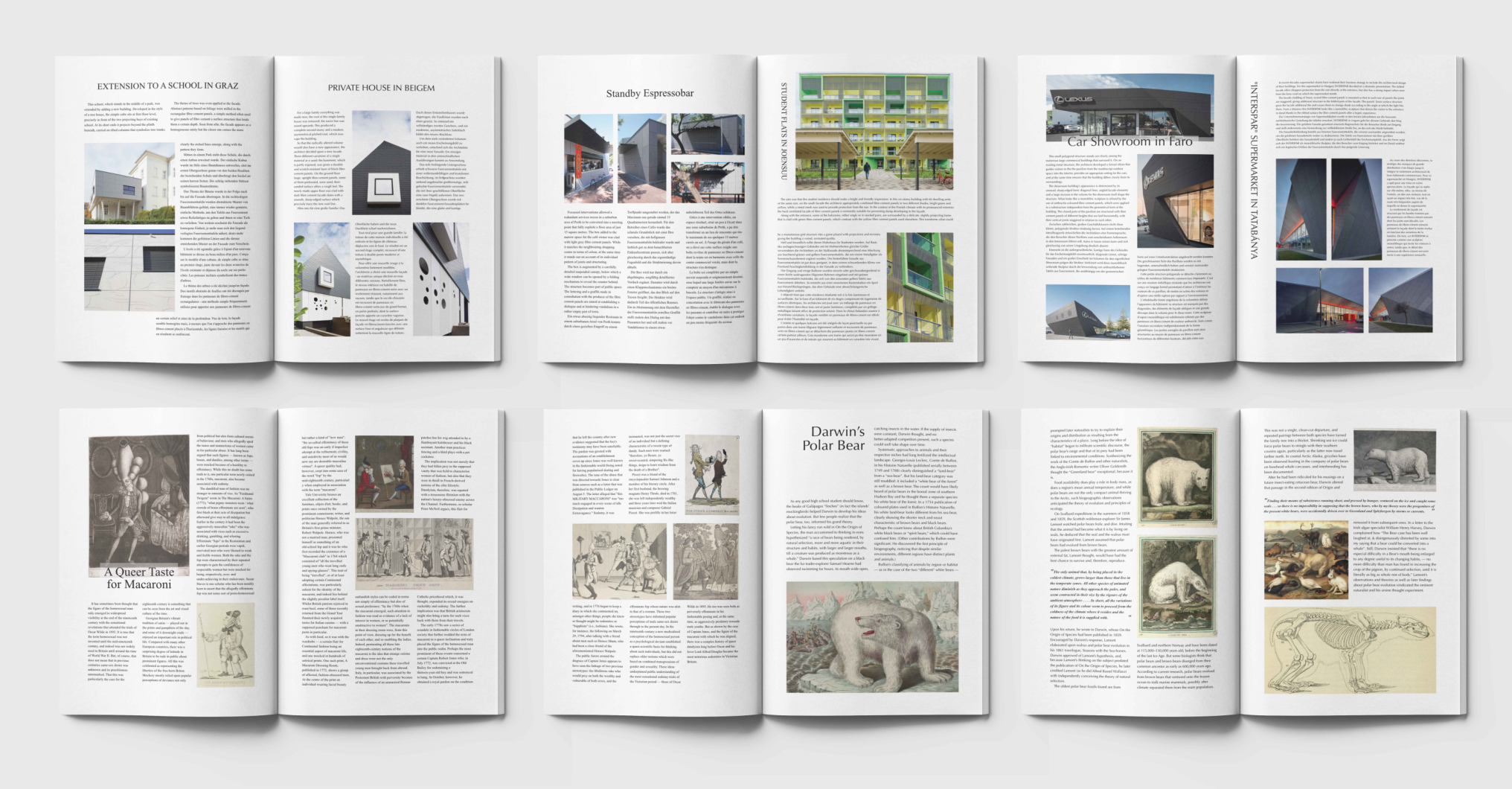Single-page and multi-page layouts created with LayoutShop